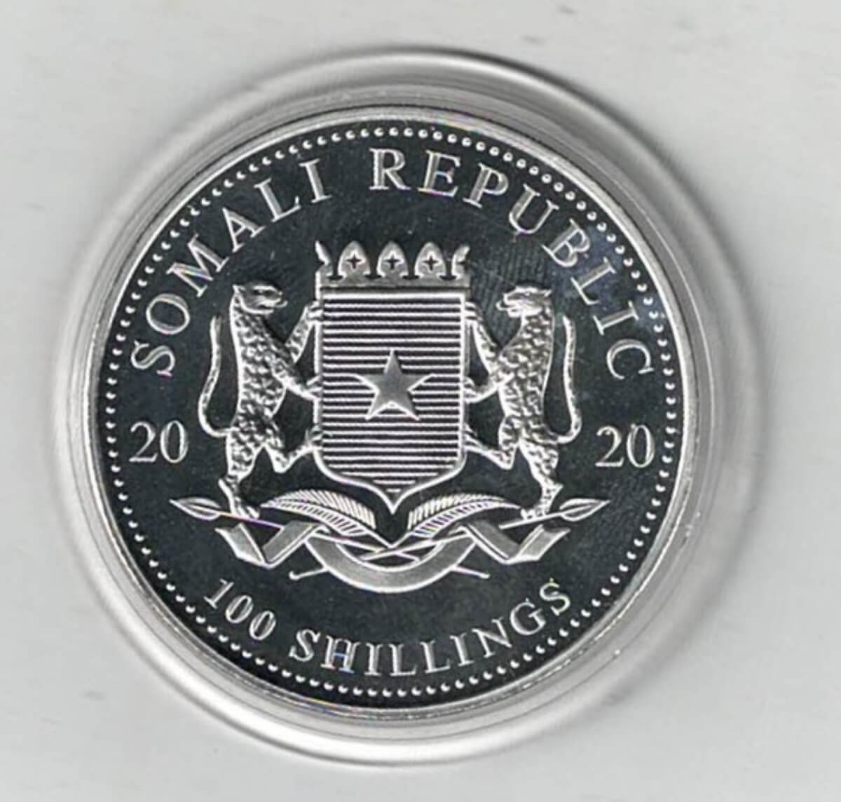 2020 Silver Somali Republic One Ounce Elephant Coin - Image 2