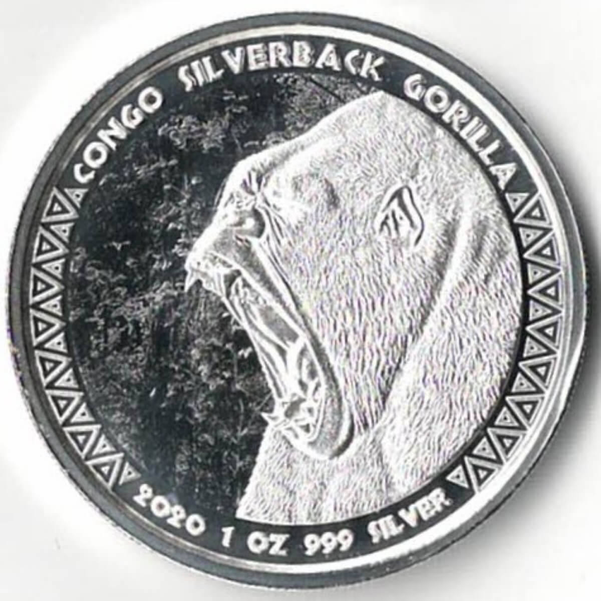 2020 Silver Congo One Ounce Silverback Gorilla. The coin contains one ounce of 999 fine silver. All coins in stock and ready to despatch.