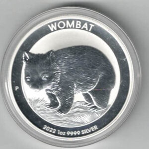 2022 Silver Australia One Ounce Wombat. Elizabeth II is on the obverse, a Wombat is on the reverse. All coins are in stock.