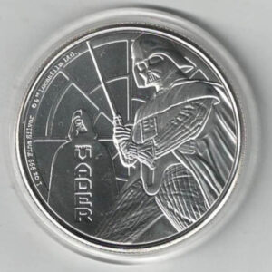 2022 Silver Niue One Ounce Star Wars Darth Vader. Darth Vader is on the reverse. This coin contains one ounce of 999 fine silver.