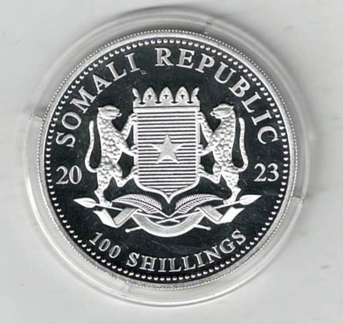 2023 Silver Somali Republic One Ounce Leopard Coin - Image 2