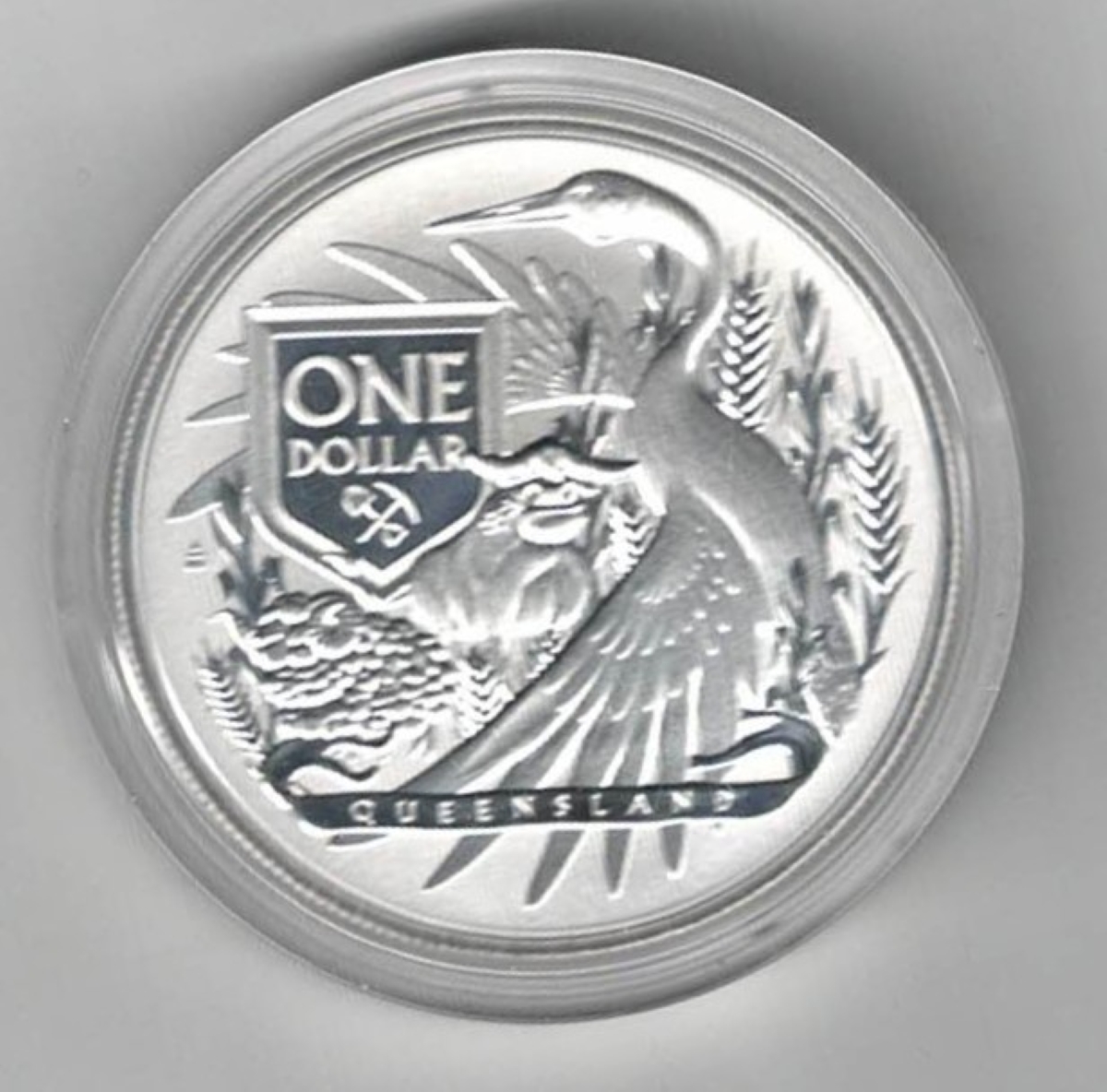 2023 Silver Australia One Ounce Queensland Coat Of Arms. A Red Deer is on the Obverse. A Ram on the Reverse. All coins are in stock.