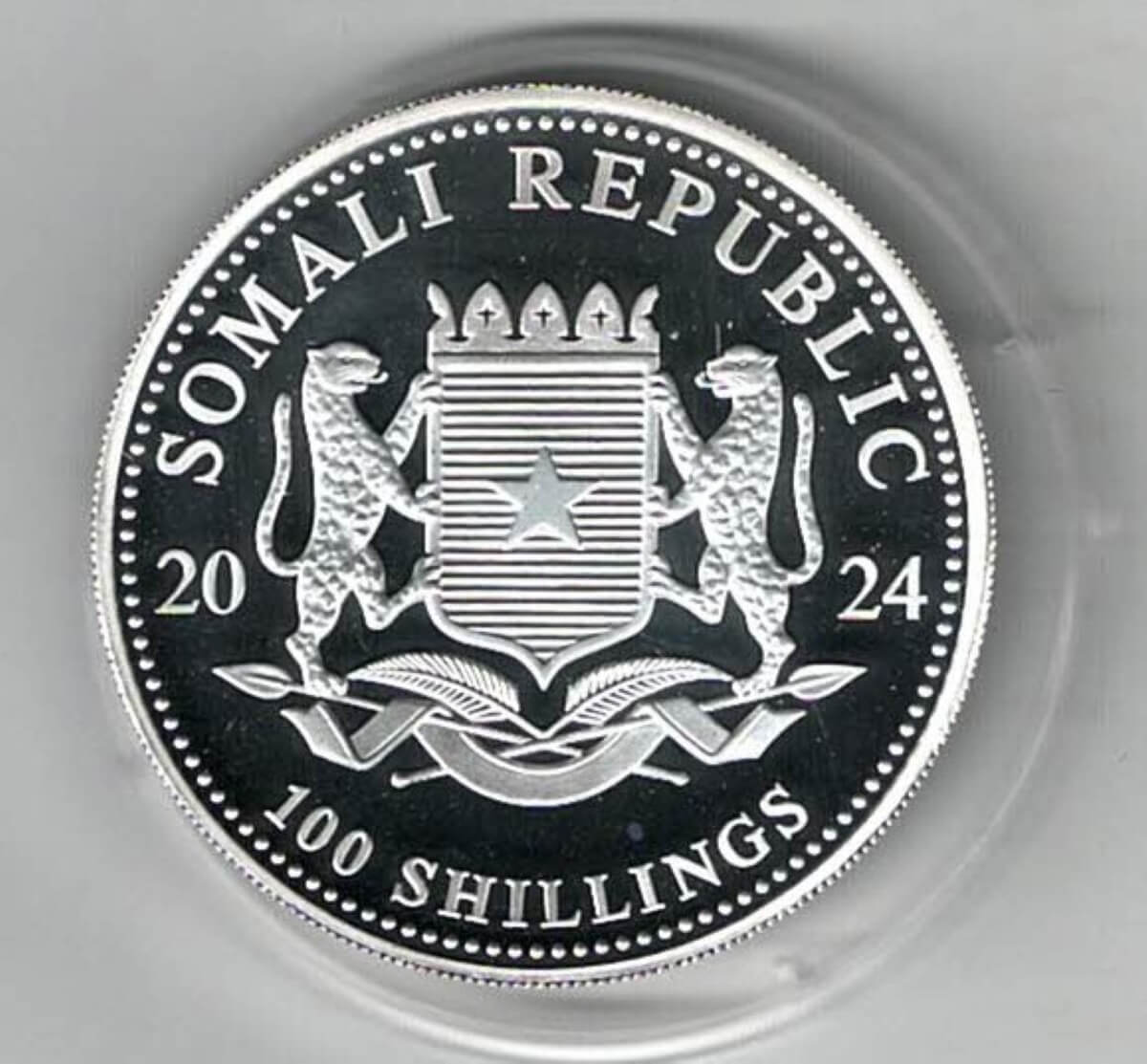 2024 Silver Somali Republic One Ounce Leopard - Image 2
