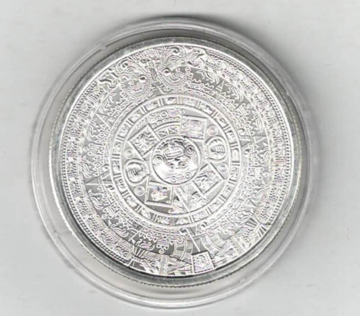 Aztec Calendar Silver One Ounce Round - Image 2
