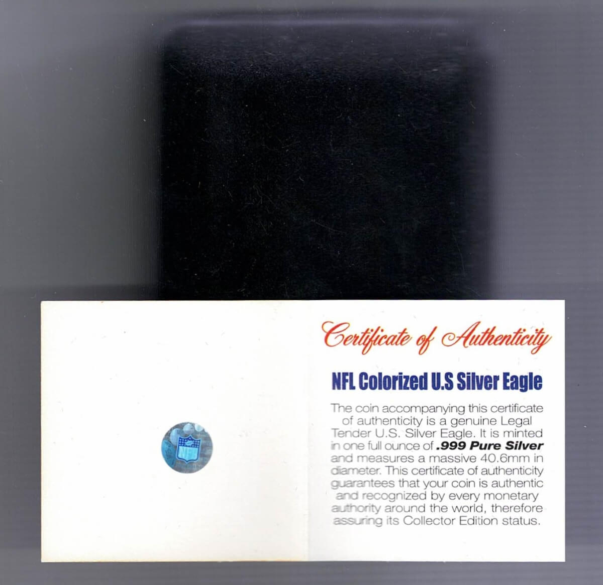 Boxed 2003 Silver USA One Ounce Eagle Colourised NFL New York Jets Coin - Image 3