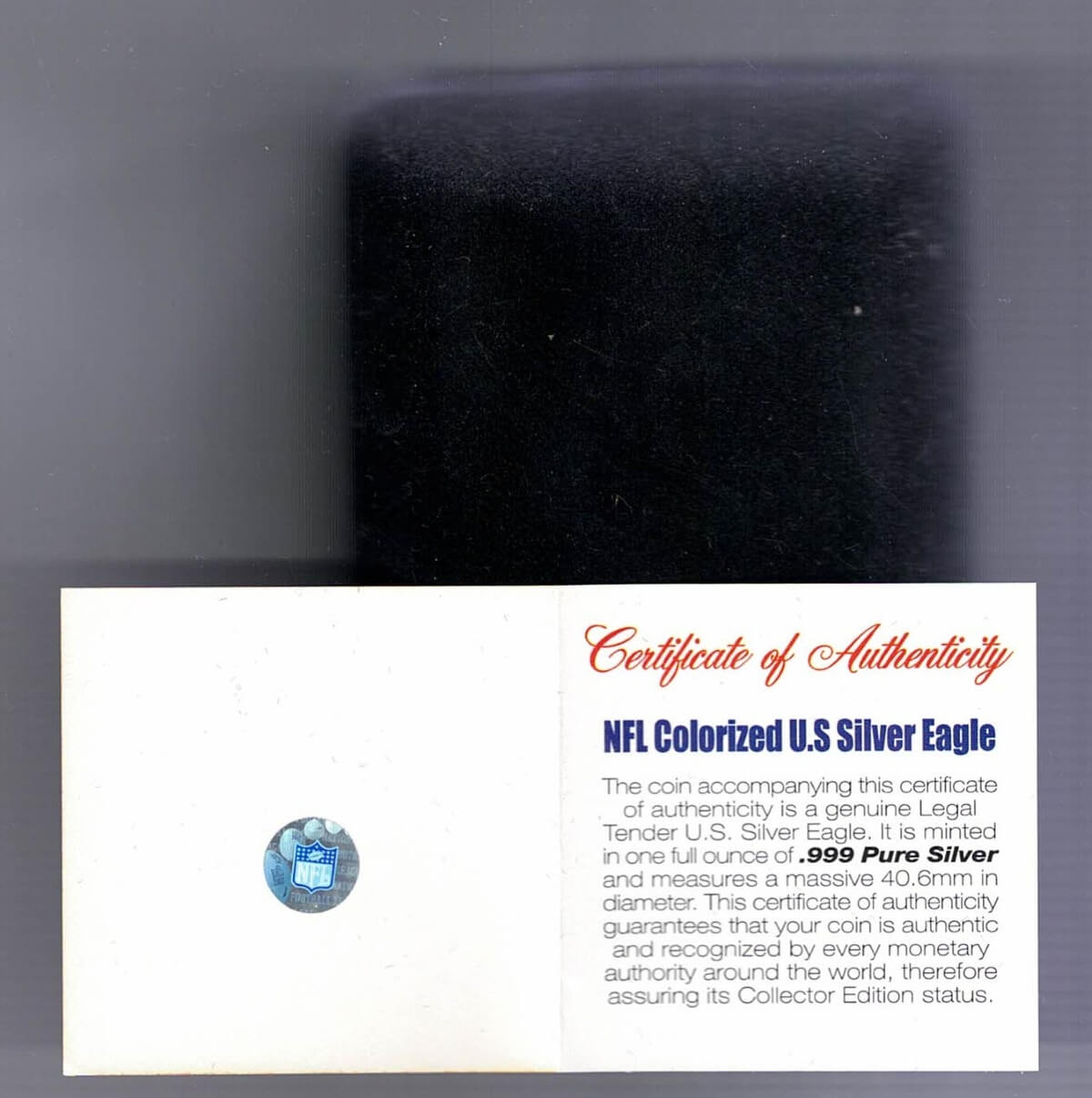 Boxed 2007 Silver USA One Ounce Eagle Colourised NFL Indianapolis Colts Coin - Image 3