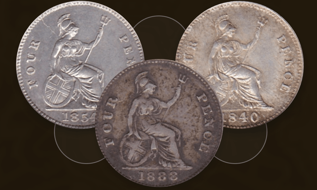 British Silver Fourpence Coins