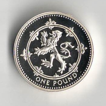 1999 One Pound Piedfort Silver Proof Scottish Dragon