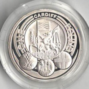 2011 One Pound Silver Proof Cardiff Coin in presentation box. Elizabeth II features on obverse. All coins in stock and ready to despatch.
