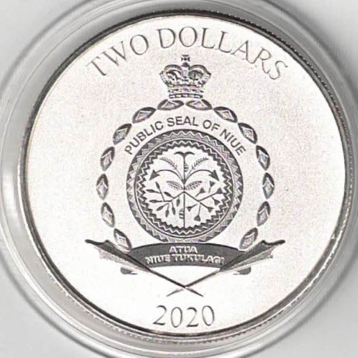 2020 Silver Niue One Ounce Star Wars Mandalorian Mythosaur Skull - Image 2