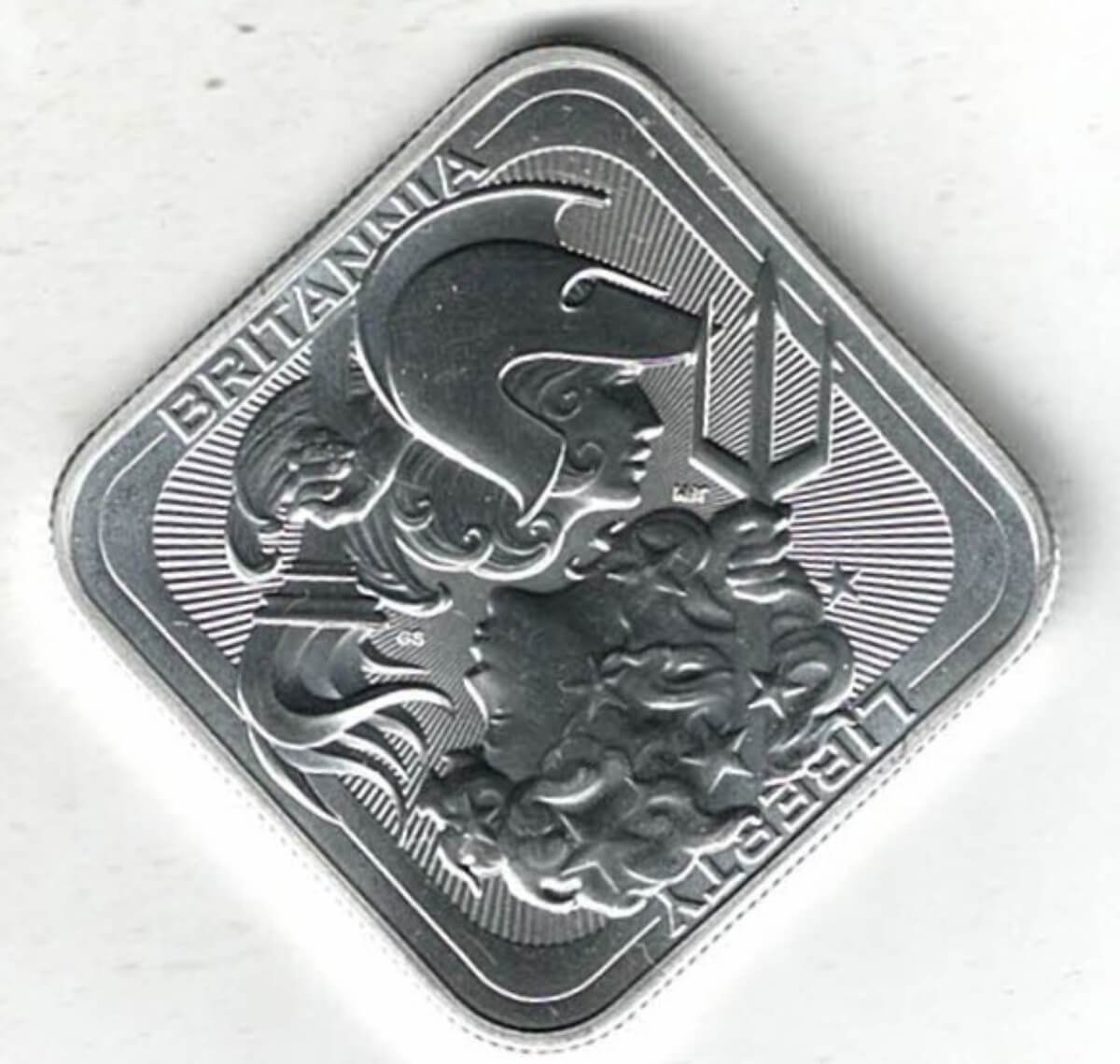 Royal Mint Britannia Liberty One Ounce Silver Bar. All of our silver bars have been pre-owned and are in stock. This bar contains one ounce.