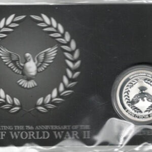 Sealed 2020 Australia Silver Tenth Ounce End Of World War II Coin. The obverse on each coin features the portrait of Elizabeth II facing right..