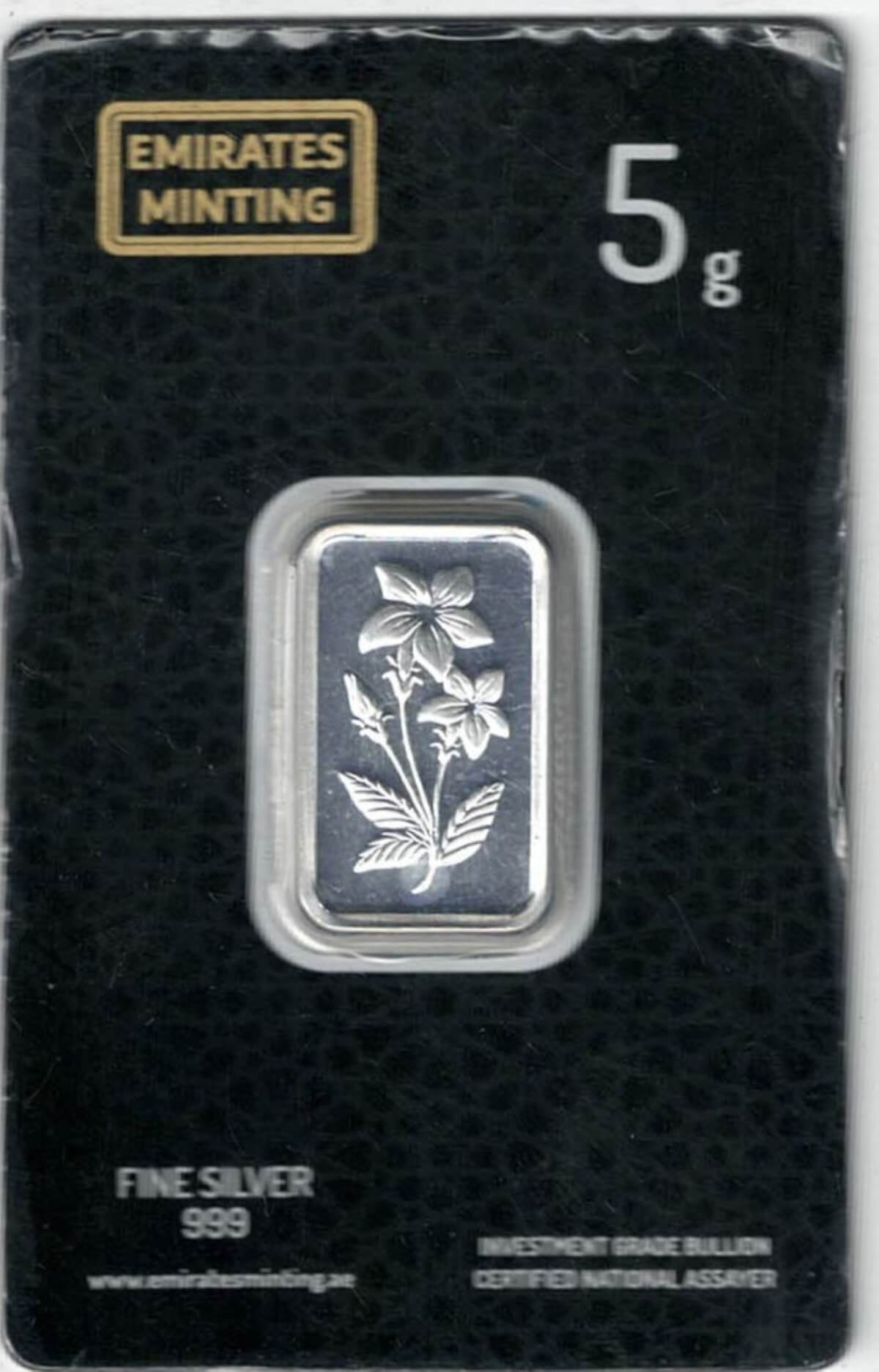 Sealed Emirates Minting Five Gram Fine Silver Bar. All of our silver bars have been pre-owned and are in stock. You are buying one silver bar.