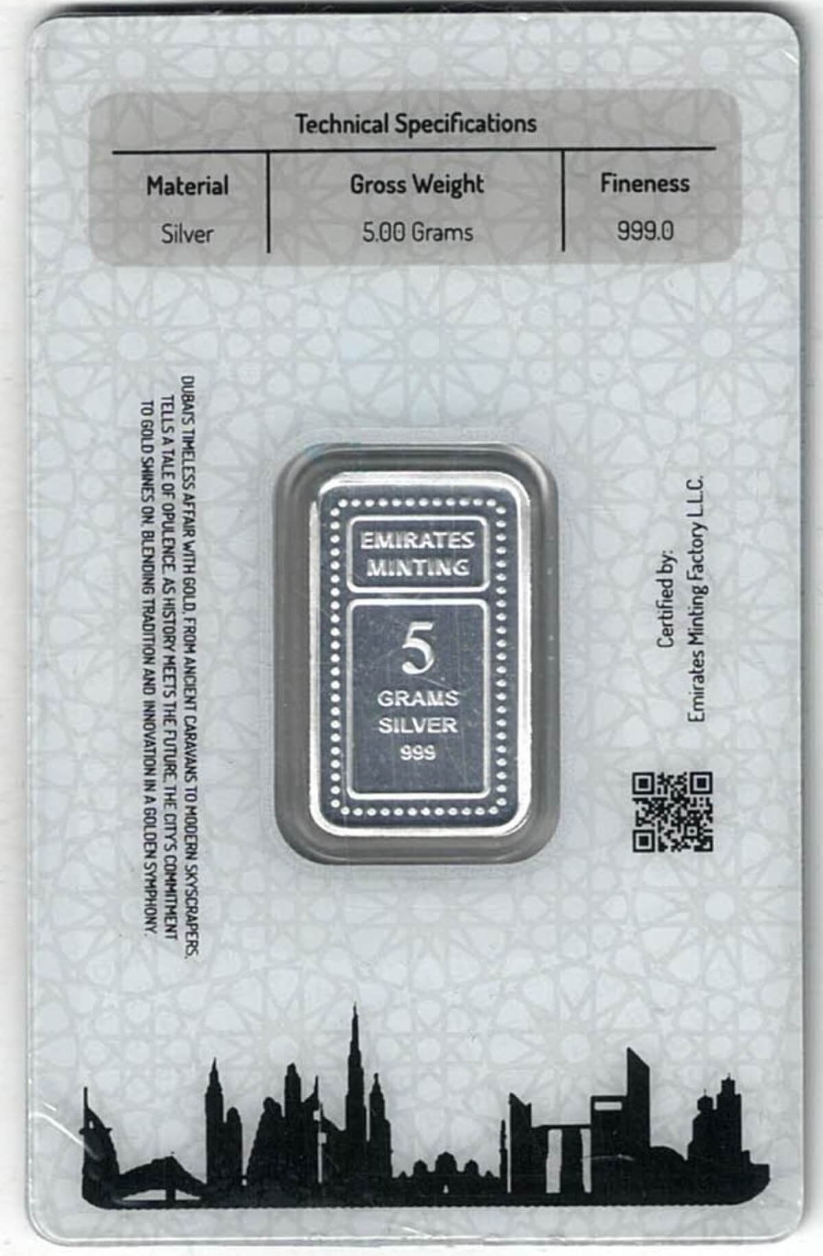 Sealed Emirates Minting Five Gram Fine Silver Bar - Image 2