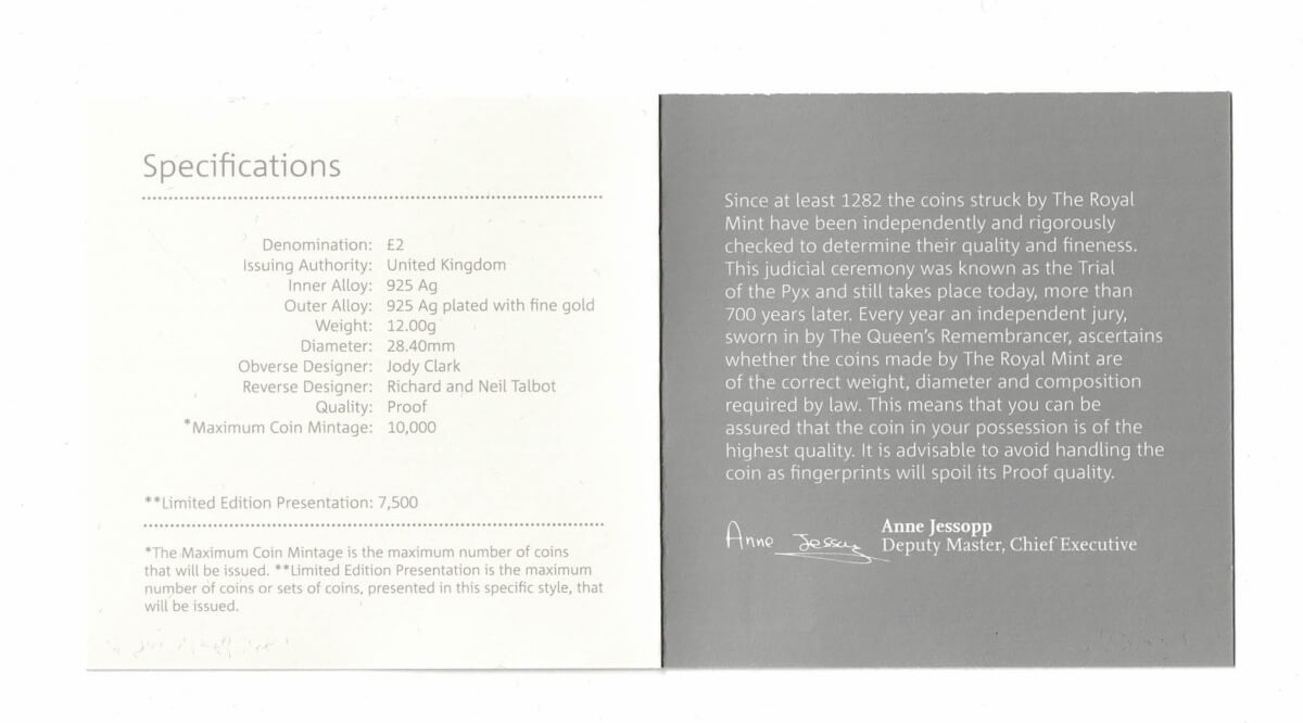 2018 Two Pounds Standard Silver Proof Raf Centenary Vulcan - Image 5