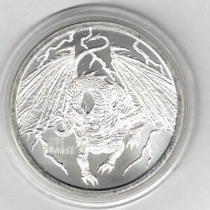 World Of Dragons Silver One Ounce Round . The round contains one ounce of .999 fine silver. All rounds/coins are in stock.