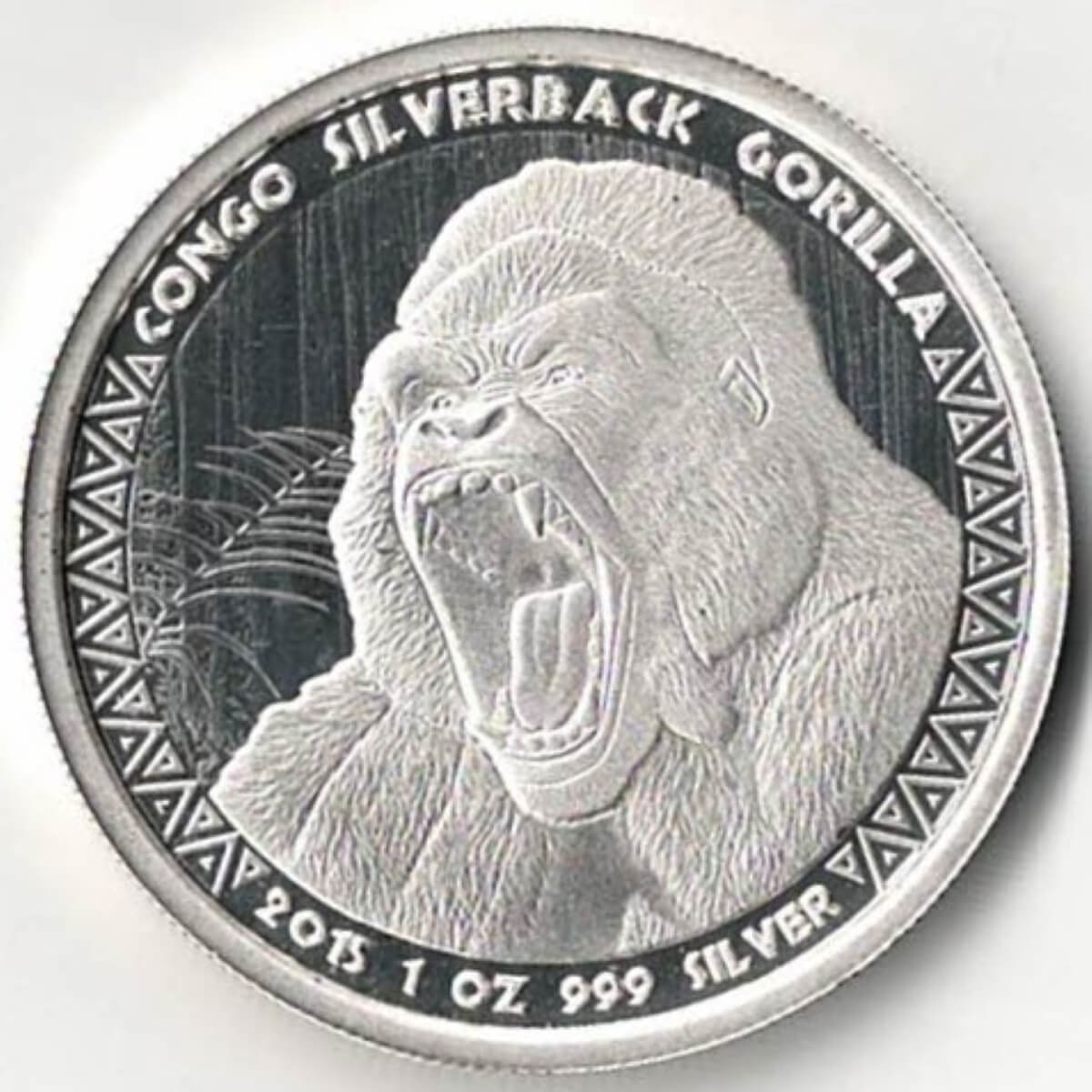 2015 Silver Congo One Ounce Silverback Gorilla. The coin contains one ounce of 999 fine silver. All coins are in stock and ready to despatch.