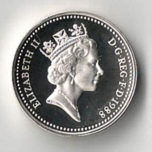 1988 One Pound Piedfort Silver Proof Crowned Shield. Features Elizabeth II on reverse. All coins are in stock ready to despatch.
