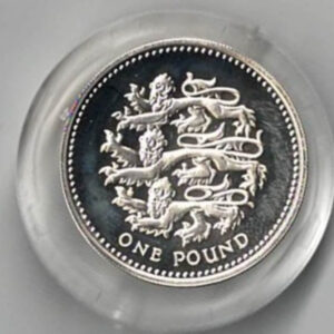 1997 One Pound Piedfort Silver Proof Three Lions. This double thickness coin includes the original box and certificate. Ready for dispatch.