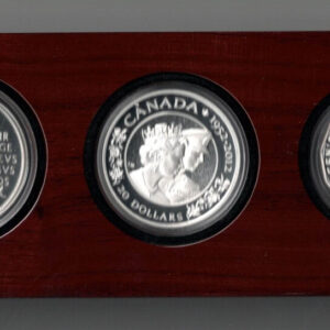 2012 Silver Proof Queens Diamond Jubilee Three Coin set, from Great Britain, Canada and Australia. In stock and ready to post.