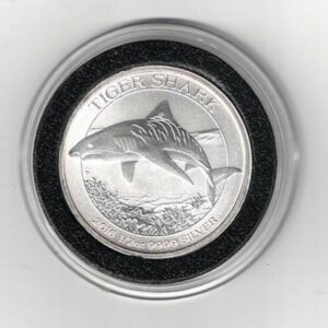 2016 Silver Australia Half Ounce Tiger Shark Coin. This coin contains half an ounce of fine silver. All of our silver coins are in stock.