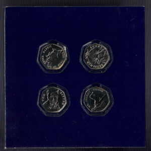 2017 Beatrix Potter Fifty Pence Set of four coins. Cupro-nickel 50p set by Change Checker. In stock and ready to despatch.