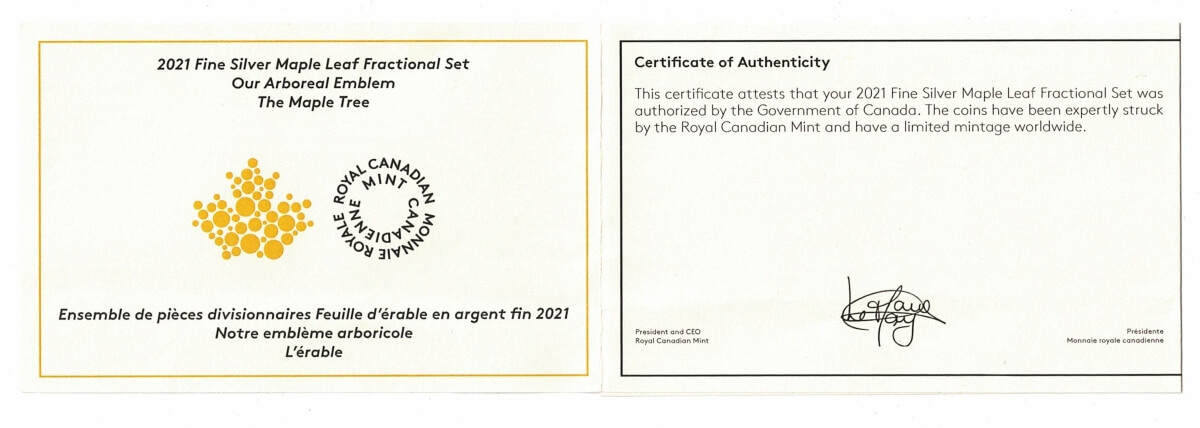 2021 Silver Reverse Proof Canadian Maple Set - five Coins - Image 4