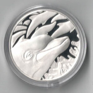 Silver Proof Medal, WWF Dolphin design struck in 925 silver, in presentation box with certificate. In stock and ready to despatch.