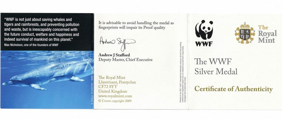 Silver Proof Medal WWF Dolphin - Image 4
