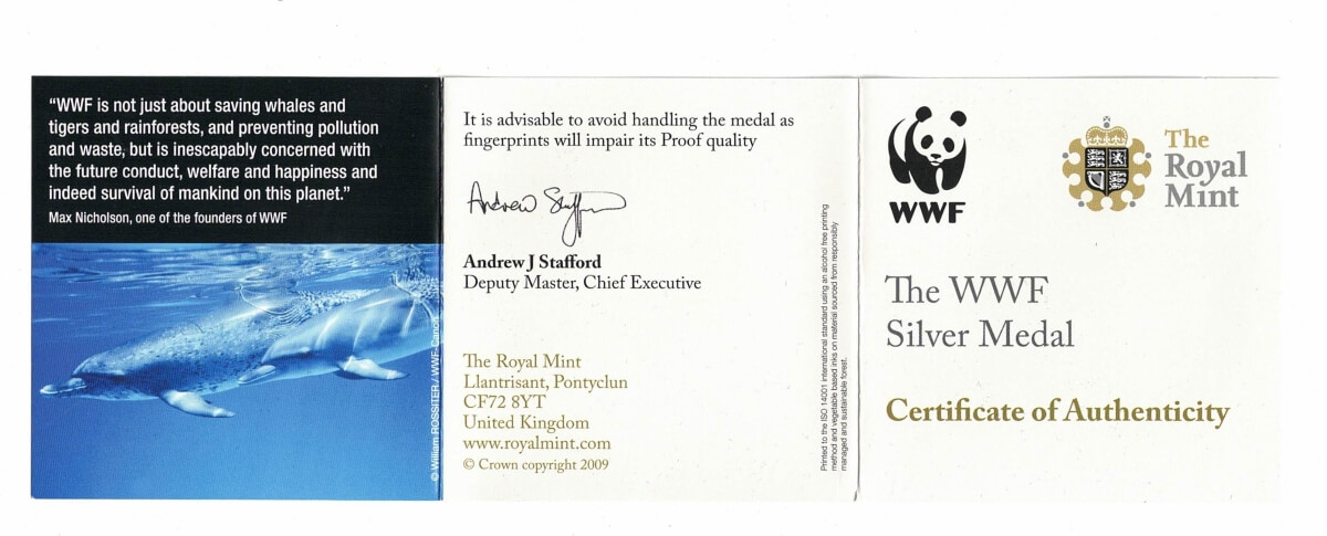 Silver Proof Medal WWF Dolphin - Image 5